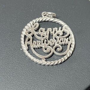 Vintage Sterling Silver 'HAPPY ANNIVERSARY' Pendant Charm